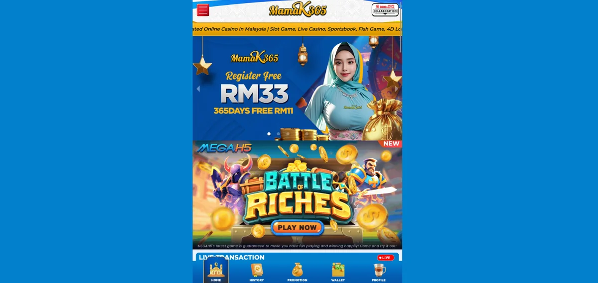Mamak365 bonus and RM5 free credit promotion